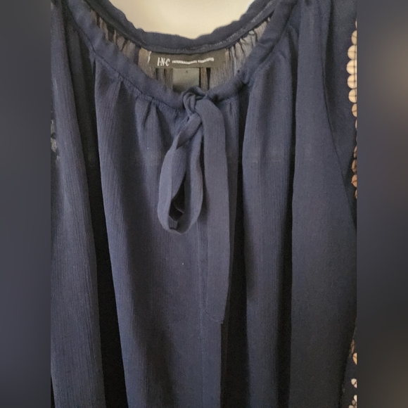 INC Navy Cold Shoulder Gold Sequin Tunic. - Picture 3 of 5